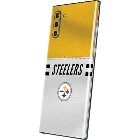 NFL Pittsburgh Steelers White Striped Galaxy Note 10 Skin